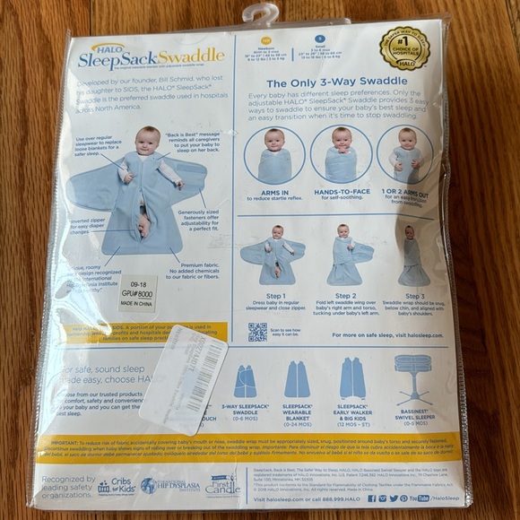 NIB - Halo SleepSack Swaddle - Small - Heather Gray Cotton - Picture 2 of 2